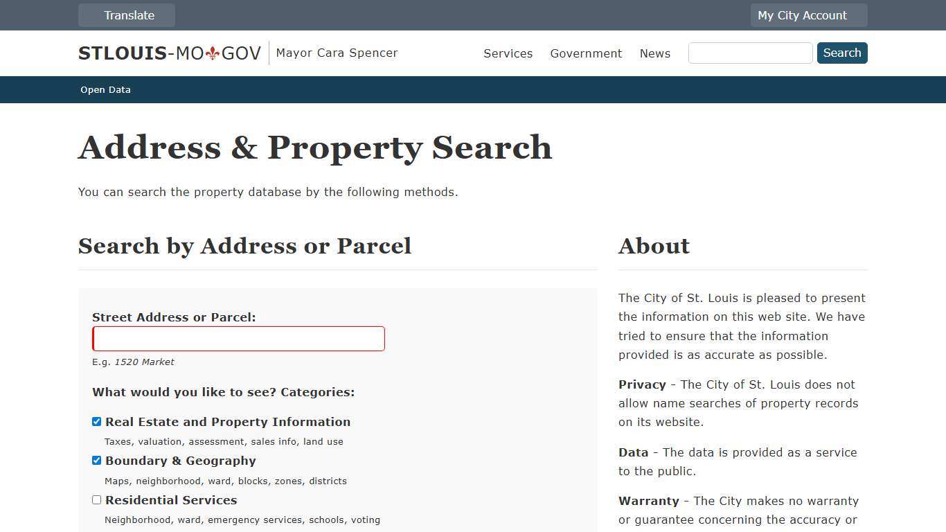Address and Property Information Search